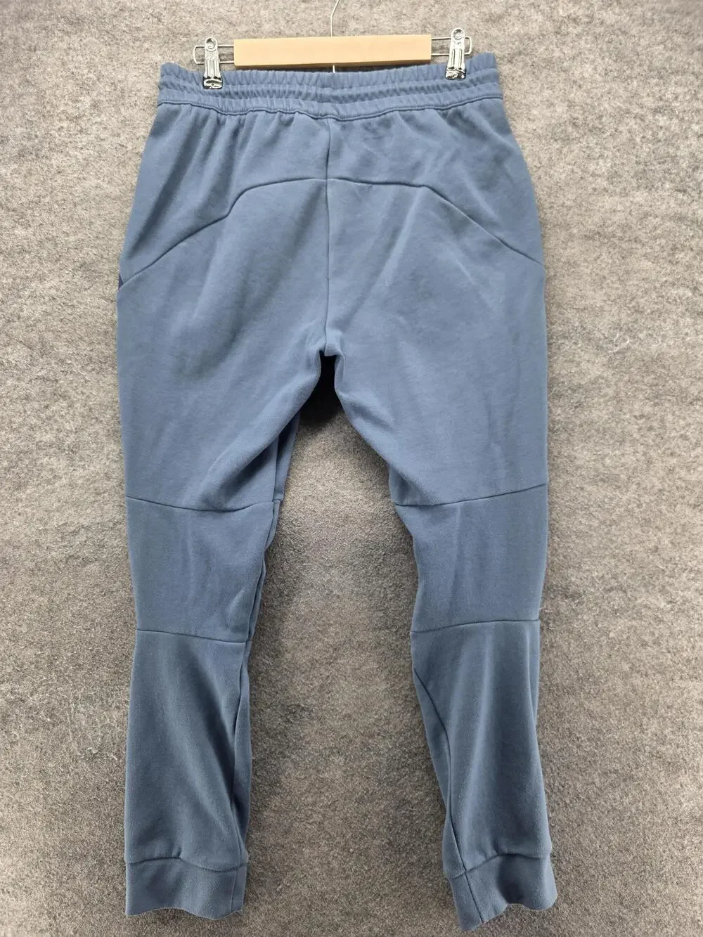 Adidas Pants Mens M Blue Jogger French Terry Elastic Waist Pockets Zip Pocket